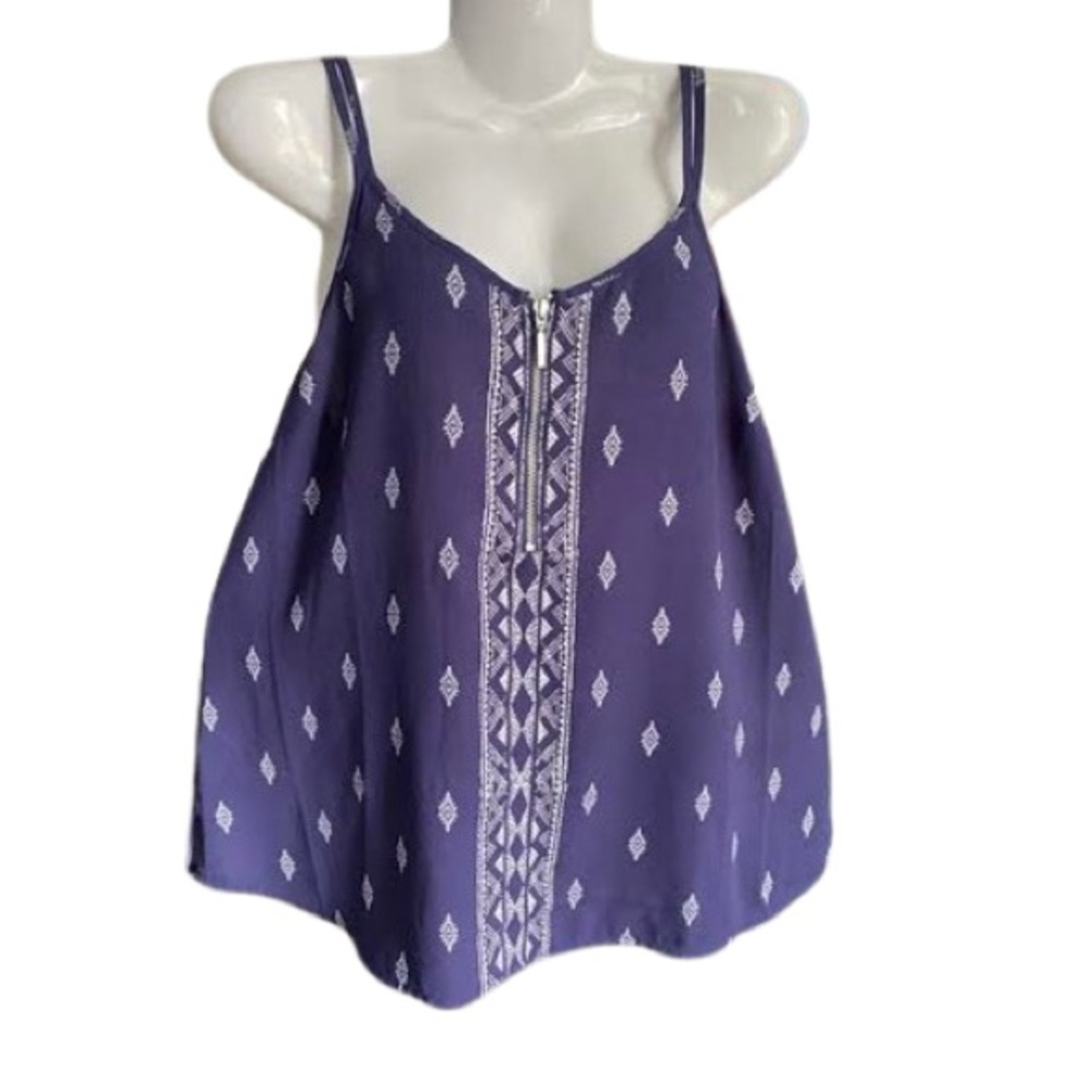 🇺🇸Beautiful Bandanna Quarter Zip Double Spaghetti Straps Tank Top Maurices - Picture 10 of 14
